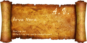 Árva Vera névjegykártya